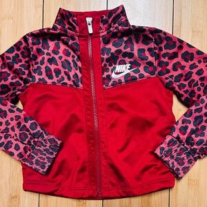 Nike Little Girls Leopard Print Tricot Tracksuit Jacket